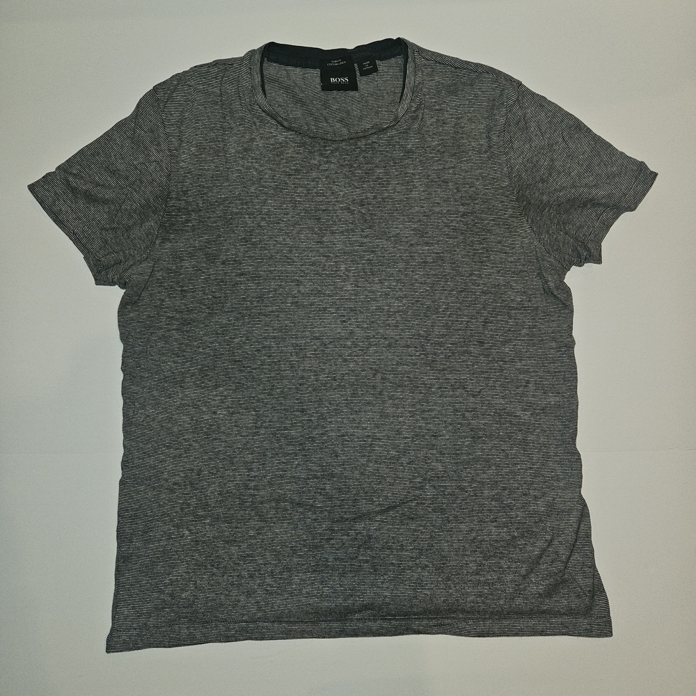 Hugo Boss Fine Stripe Black And White Short Sleeve Tee